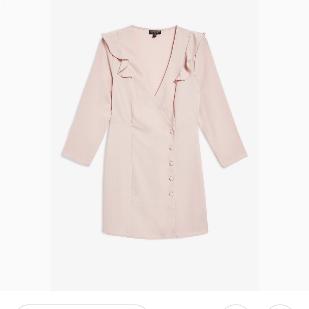 TopShop Button Wrap Mini Dress - Picture 3 of 5